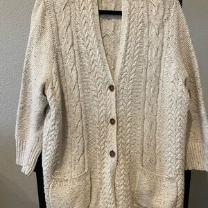 J. Jill Textured Knit Cardigan in Cream